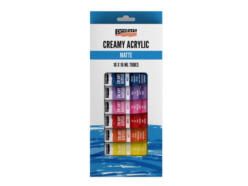 Set of creamy acrylic paints - Pentart - 10 x 16 ml