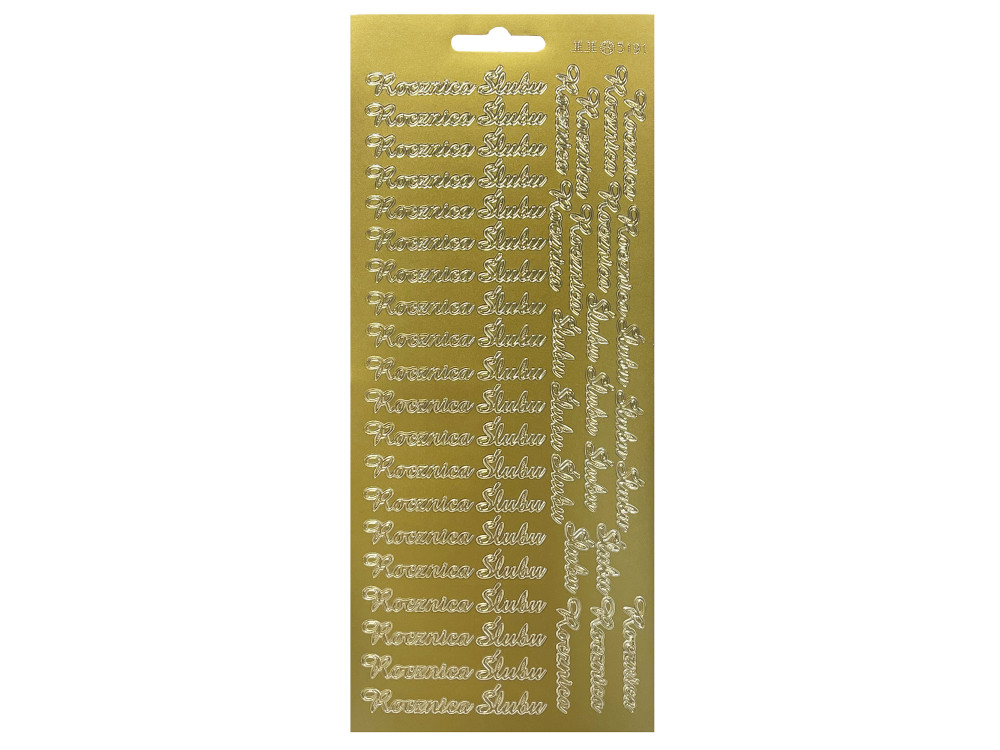 Stickersy, naklejki ażurowe - Rocznica Ślubu, złote