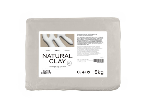 Natural pottery clay - PaperConcept - White 5 kg