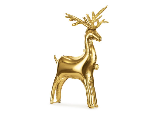 Foil balloon Reindeer - gold, 63 x 51 cm