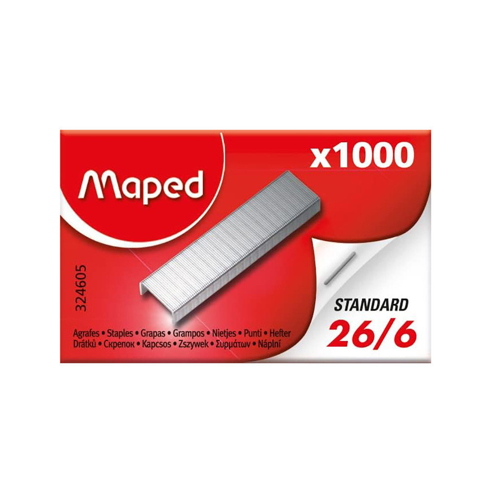 Zszywki metalowe 26/6 - Maped - 1000 szt.