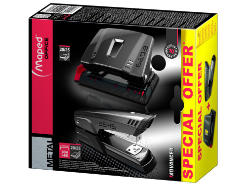 Advanced punch and stapler set - Maped - graphite, 2 pcs.