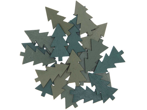 Wooden confetti Fir Tree - Rico Design - green, 36 pcs.