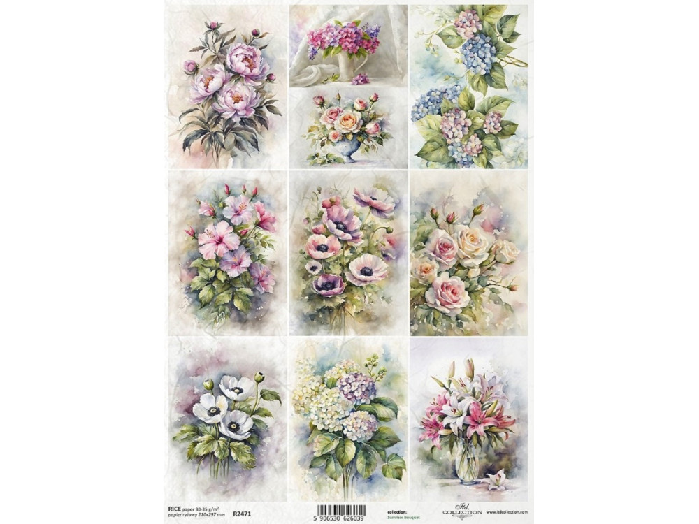 Papier do decoupage A4 - ITD Collection - ryżowy, R2471