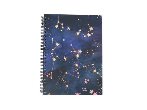 Spiral Notebook Shimmering Stars A5 - Devangari - dotted, softcover, 120 g/m2