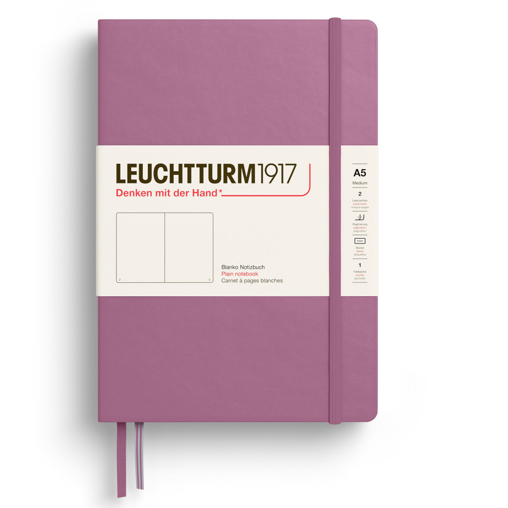 Notatnik gładki A5 - Leuchtturm1917 - Dusty Rose, twarda okładka