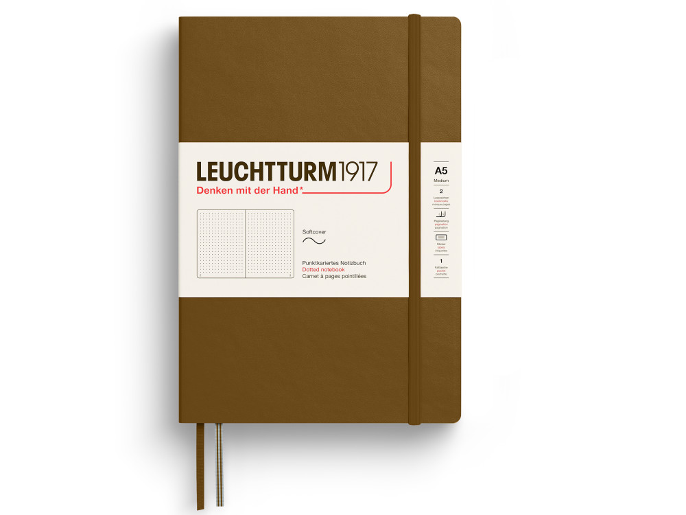 Notatnik w kropki A5 - Leuchtturm1917 - Spice Brown, miękka okładka