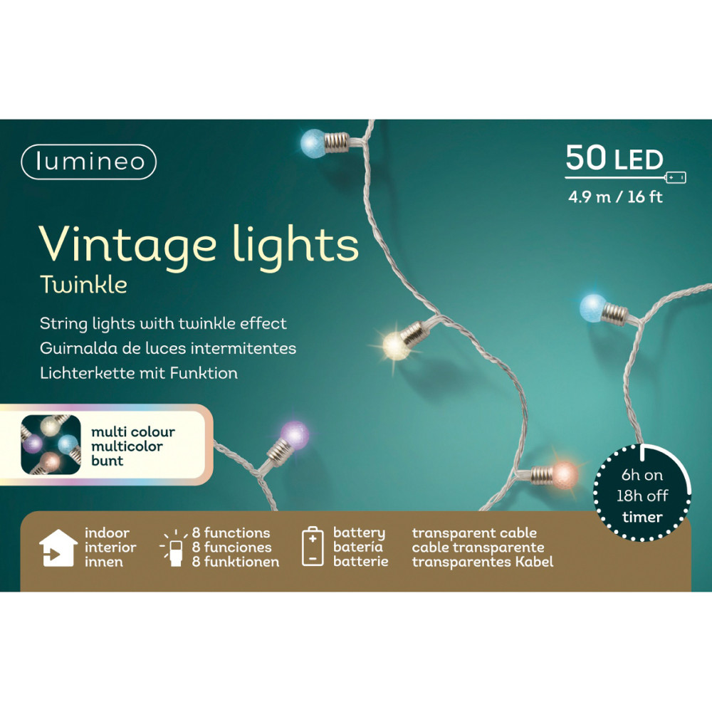 LED Vintage lights - multicolor light, 4,9 m