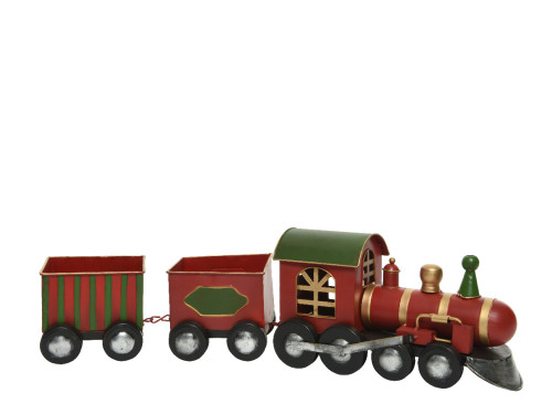 Metal Christmas train decoration - 58 x 12 x 16 cm
