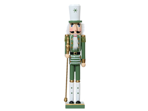 Christmas decoration Nutcracker - green, 15 x 13 x 92 cm