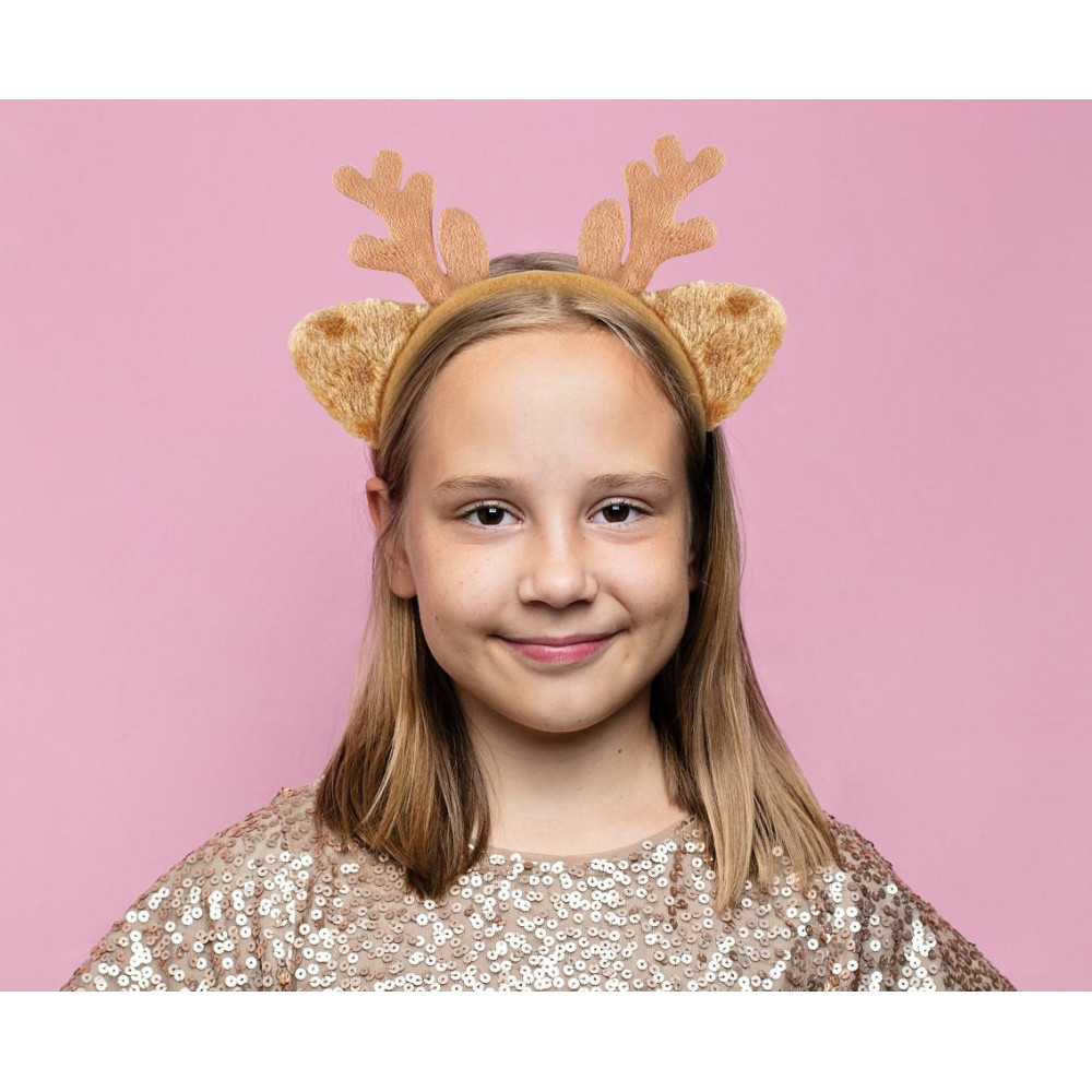 Reindeer Horns with Ears headband - brown