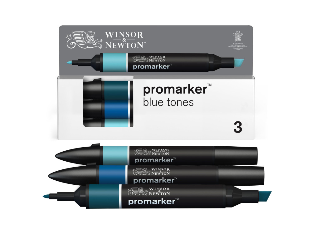 Promarker Set - Winsor & Newton - Blue Tones, 3 pcs.