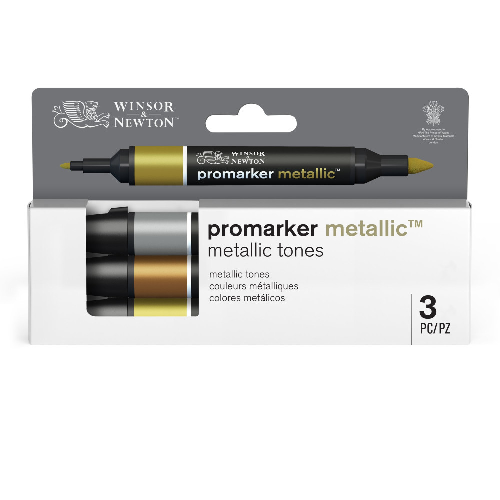 Promarker Set - Winsor & Newton - Metallic Tones, 3 pcs.