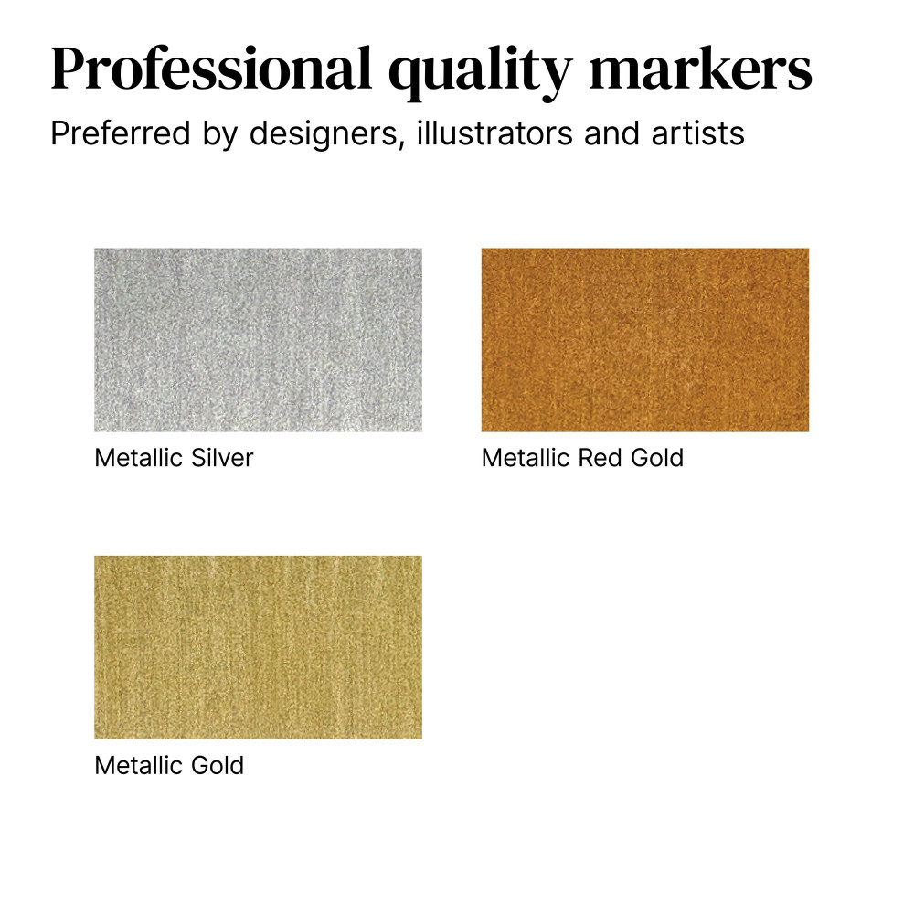 Promarker Set - Winsor & Newton - Metallic Tones, 3 pcs.