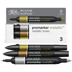 Promarker Set - Winsor & Newton - Metallic Tones, 3 pcs.