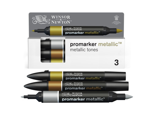 Zestaw Promarker - Winsor & Newton - Metallic Tones, 3 szt.