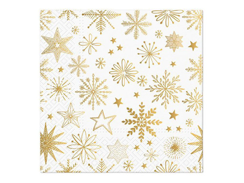 Serwetki ozdobne - Paw - Shiny Snowflakes, 20 szt.