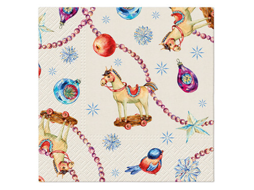 Decorative napkins - Paw - Horses And Baubles, 20 pcs.