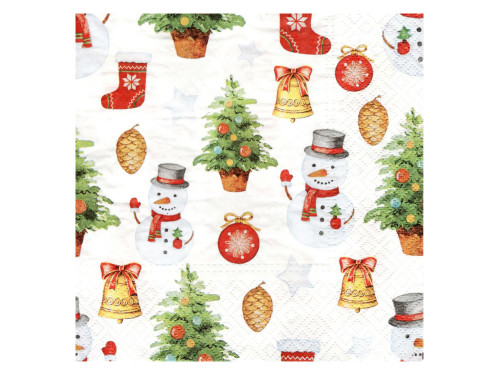 Serwetki ozdobne - Paw - Snowman Pattern, 20 szt.