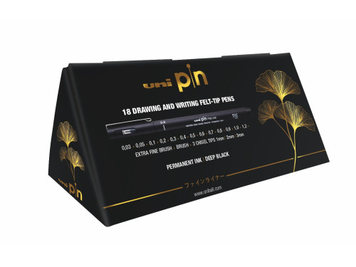 Set of fineliner Pen Pin 200 - Uni - black, 18 pcs.