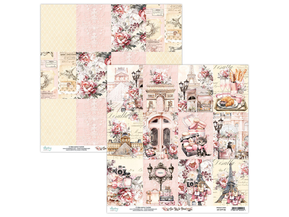 Scrapbooking paper 30,5 x 30,5 cm - Mintay - See You In Paris 06