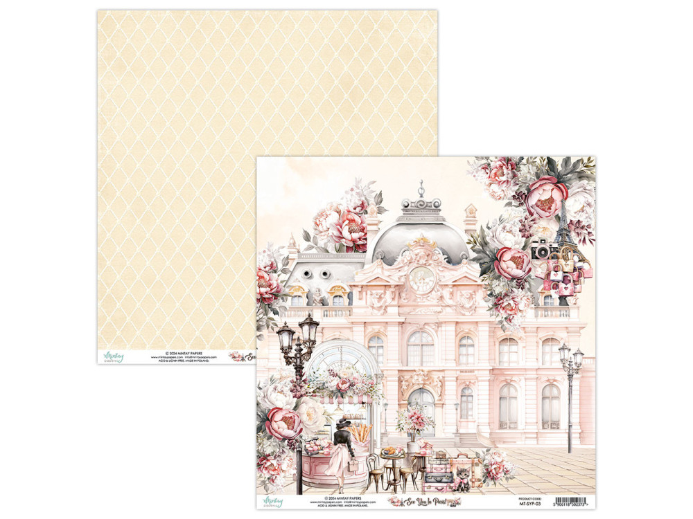 Scrapbooking paper 30,5 x 30,5 cm - Mintay - See You In Paris 03