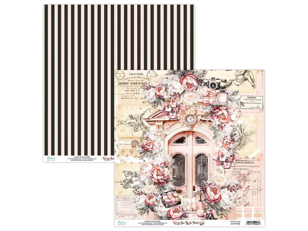 Scrapbooking paper 30,5 x 30,5 cm - Mintay - See You In Paris 02