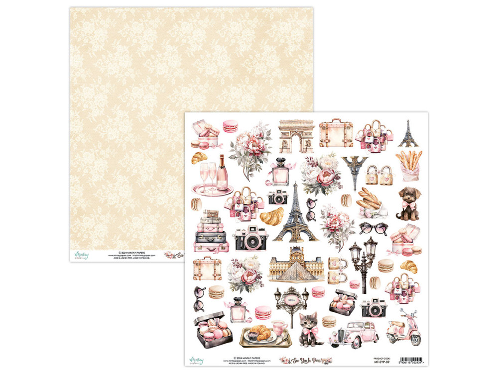 Elements for cutting 30,5 x 30,5 cm - Mintay - See You In Paris