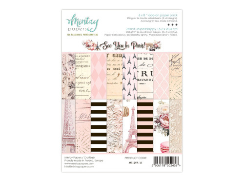 Zeszyt uzupełniający z papierami do scrapbookingu - Mintay - See You In Paris