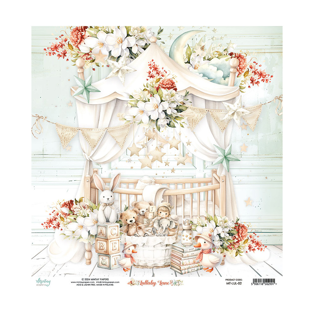 Scrapbooking paper 30,5 x 30,5 cm - Mintay - Lullaby Lane 02