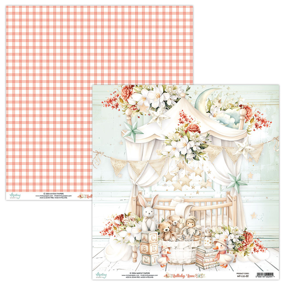 Scrapbooking paper 30,5 x 30,5 cm - Mintay - Lullaby Lane 02