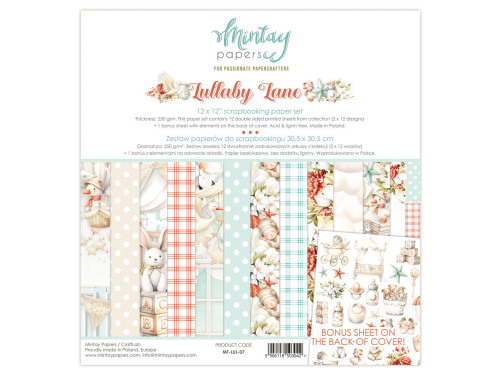 Set of scrapbooking papers 30,5 x 30,5 cm - Mintay - Lullaby Lane