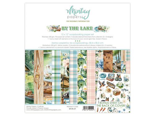 Set of scrapbooking papers 30,5 x 30,5 cm - Mintay - By The Lake