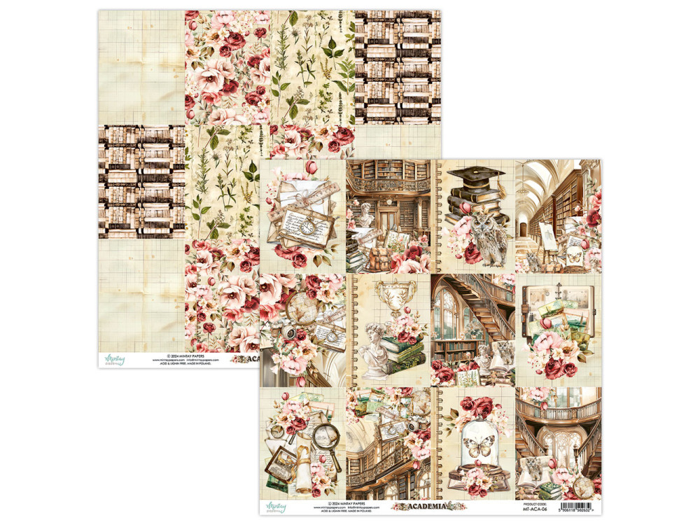 Scrapbooking paper 30,5 x 30,5 cm - Mintay - Academia 06