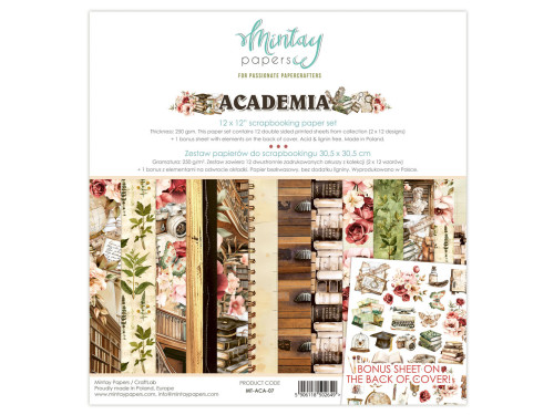Set of scrapbooking papers 30,5 x 30,5 cm - Mintay - Academia