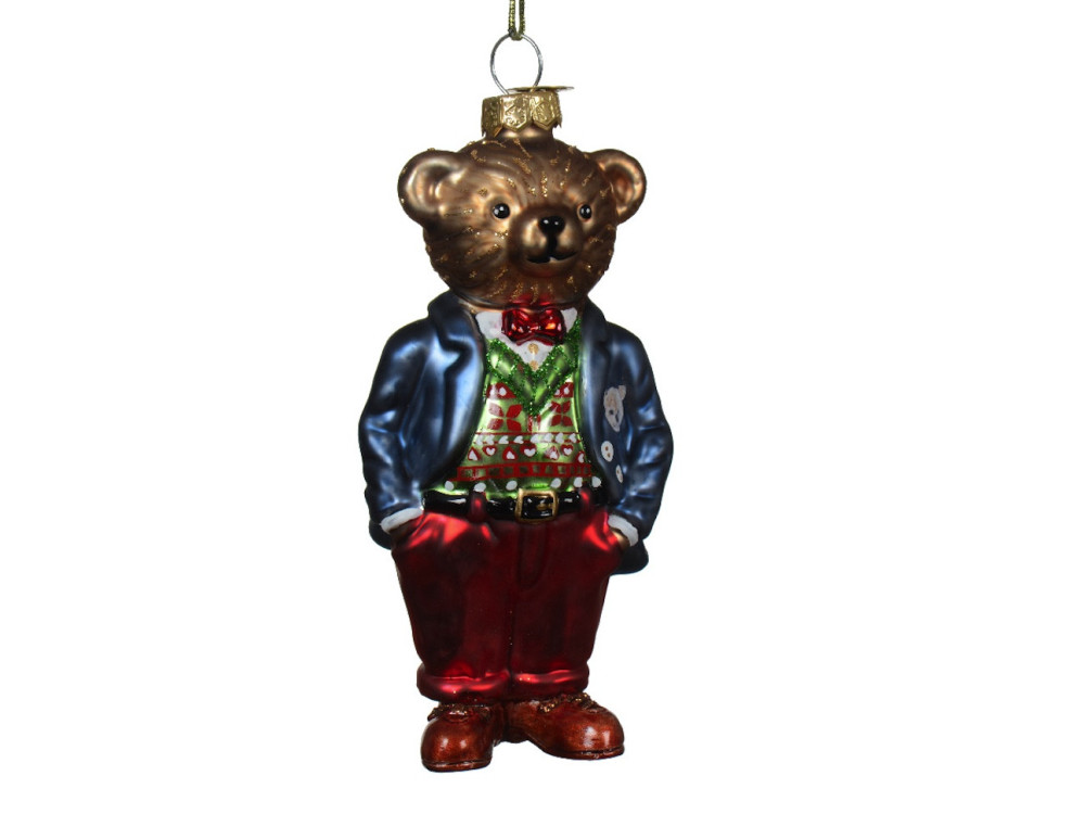 Glass bauble Teddy Bear - 5,6 x 5 x 11,7 cm