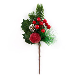 Christmas branch with apple, pincecone and cranberry - 24 cm