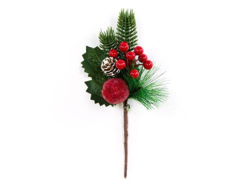 Christmas branch with apple, pincecone and cranberry - 24 cm