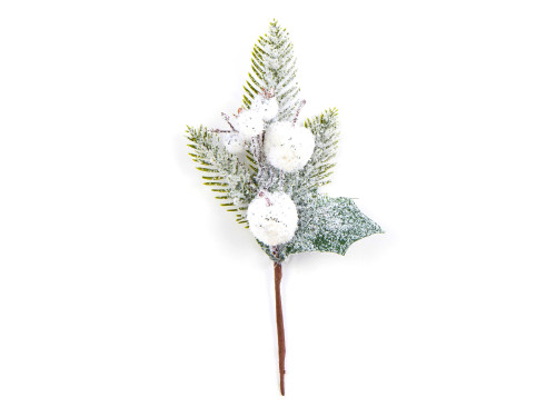 Christmas frosted branch with apples - 24 cm