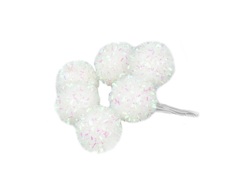 Baubles on wires - opalescent, 30 mm, 12 pcs.