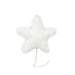 Stars on wires - opalescent, 8 cm, 4 pcs.