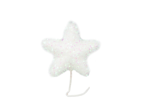 Stars on wires - opalescent, 8 cm, 4 pcs.