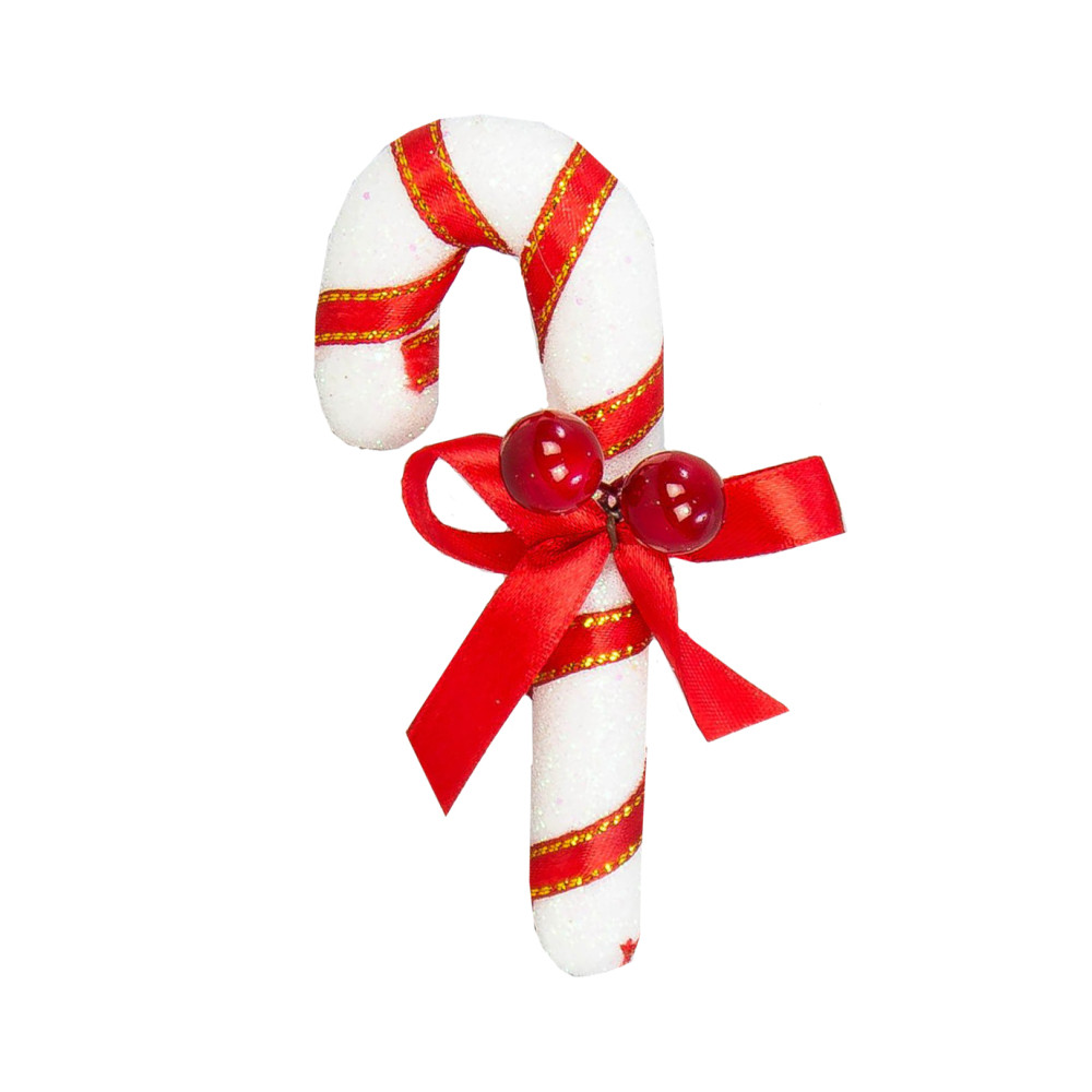 Candy cane with cranberry - red & white, 11 cm, 3 pcs.