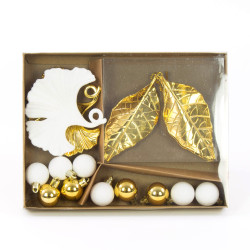 Shatterproof baubles and decorations - gold, 15 pcs.