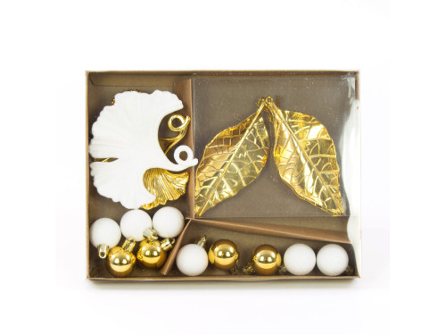 Shatterproof baubles and decorations - gold, 15 pcs.