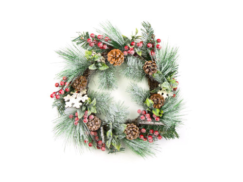Christmas frosted wreath - 38 cm