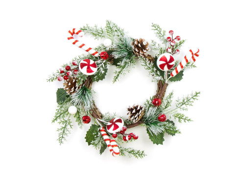 Christmas wreath with candy canes - 35 cm