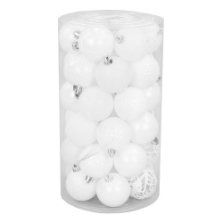 Shatterproof baubles - white, 6 cm, 36 pcs.