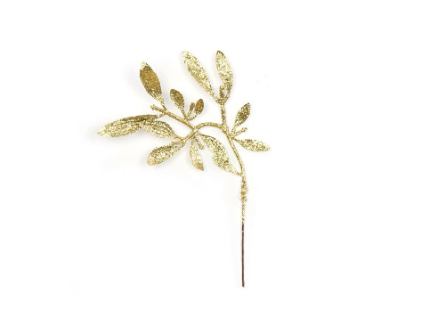 Mistletoe glitter branch - gold, 21 cm