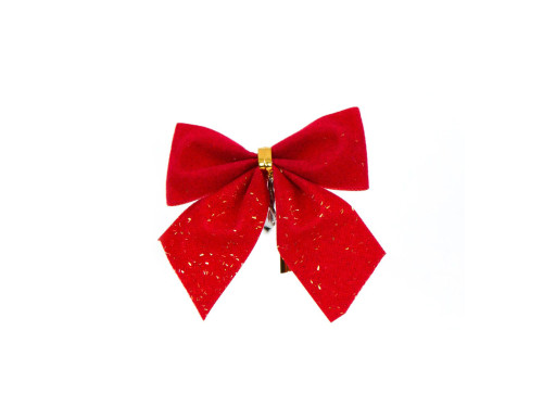 Christmas decorative bows - red, 6 cm, 10 pcs.